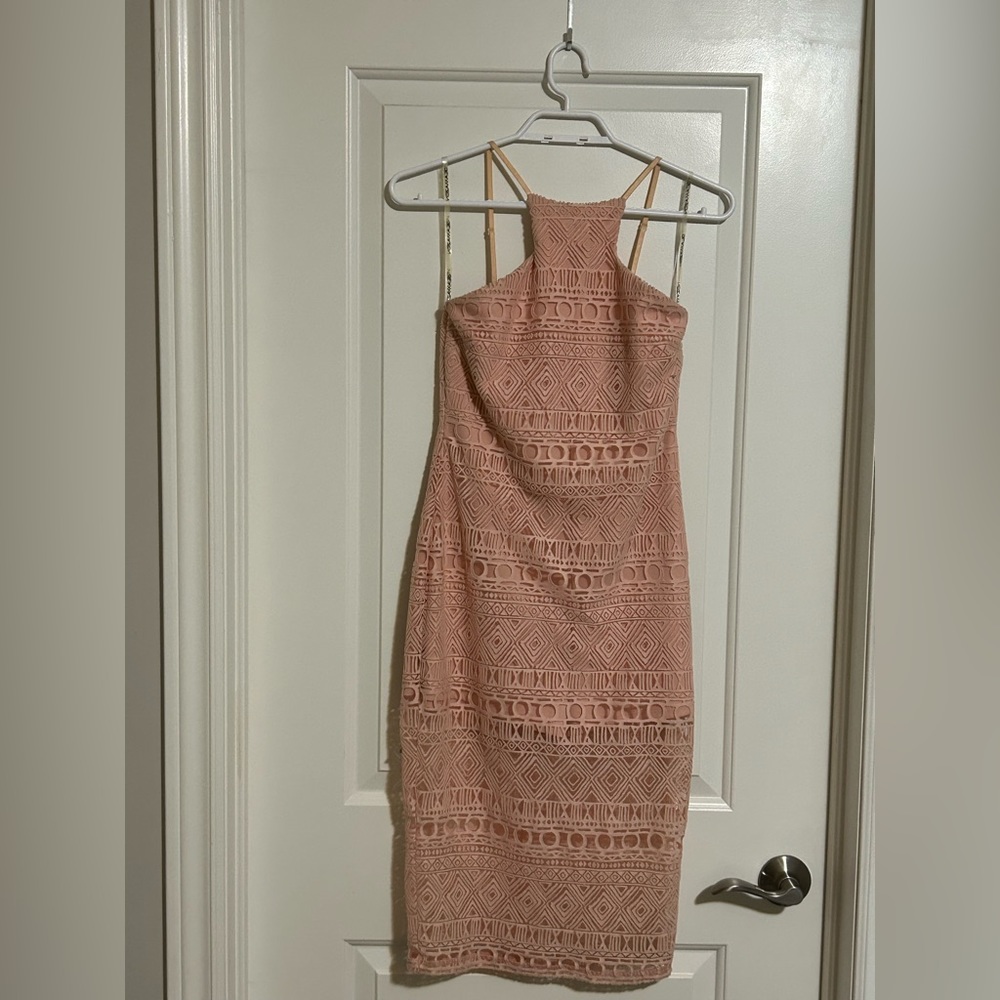 GLAMAZON lace midi dress with halter neck BNWT size M